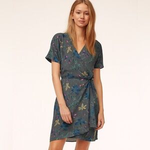 Babaton Wallace Wrap Dress Dark Floral Size XXS